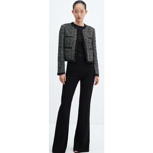 Mango Black White Tweed Jacket NWT Sz. S